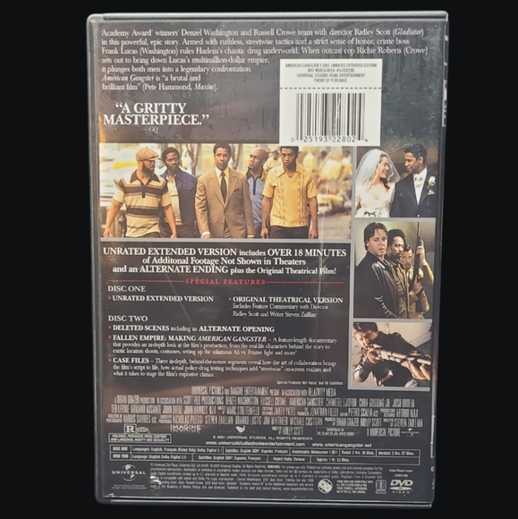 DVD "AMERICAN GANGSTER" 2-DISC SET INSPIRED BY A TRUE STORY - Picture 3 of 3